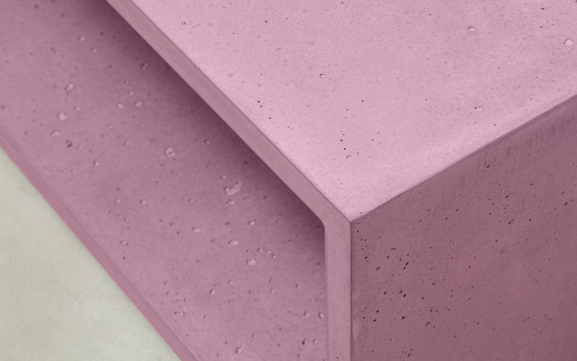 Beton Lowboard, rosa, 120 cm, Oberfläche