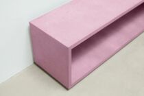 Beton Lowboard, rosa, 150 cm, von oben