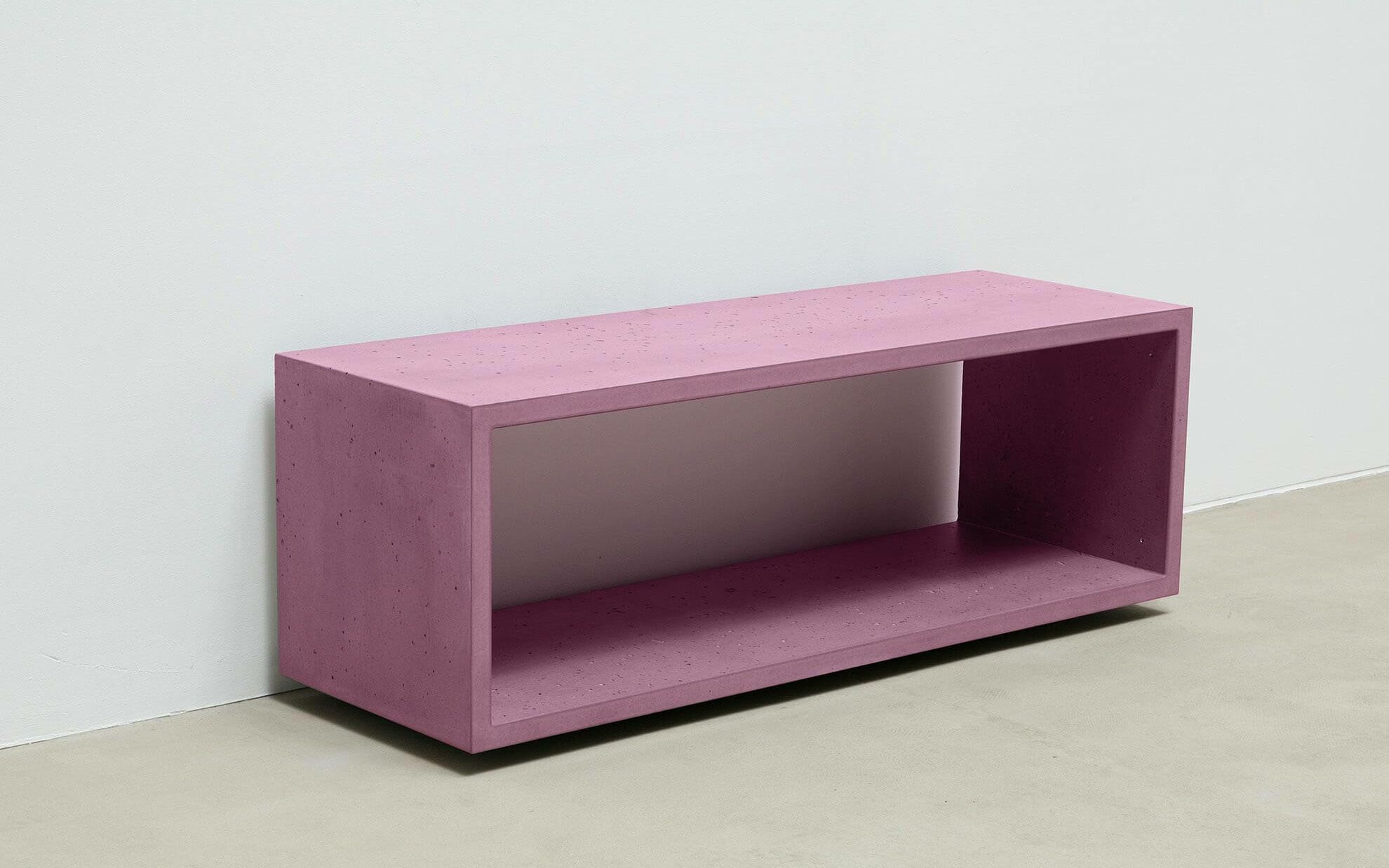 Beton Lowboard, rosa, 120 cm, seitlich