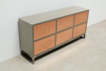 Beton-Sideboard naturgrau mit 6 Schubladen